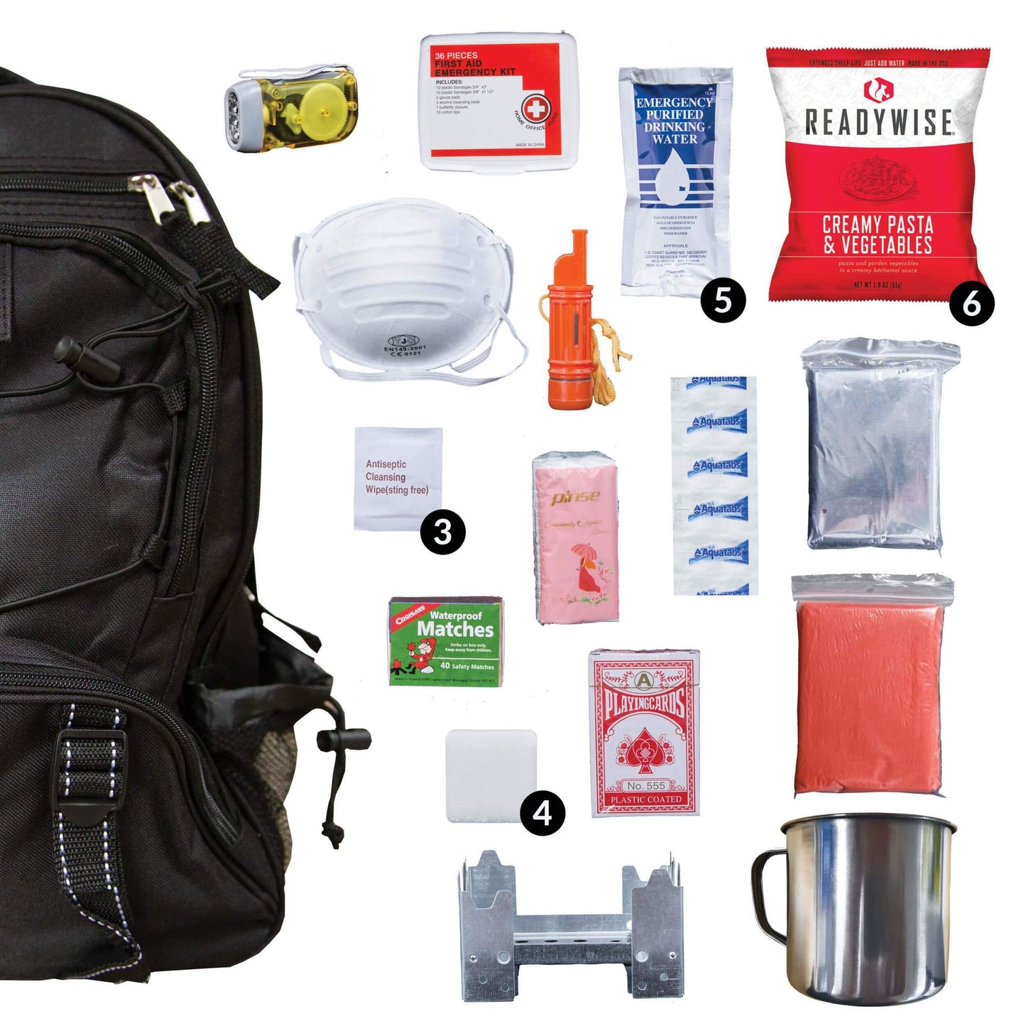 64 PIECE SURVIVAL BACK PACK